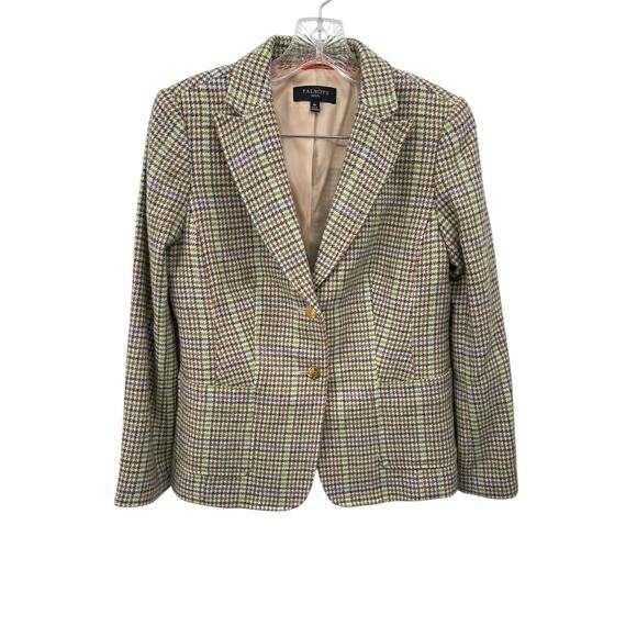 Talbots Classic Shetland Blazer Morning Plaid Wool Blend Size 6 Petite 6P - Picture 1 of 10